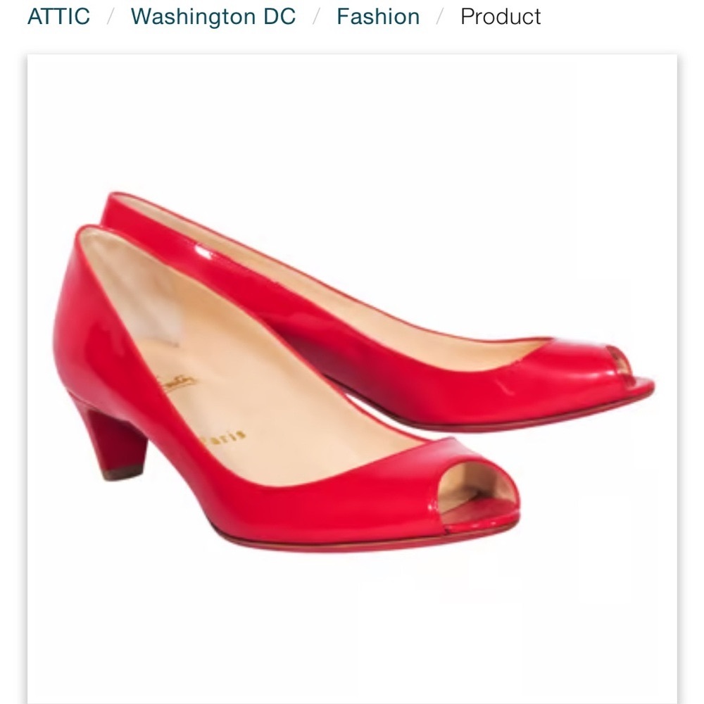 Christian Louboutin Pink Kitten Heel Peep Toe Shoes